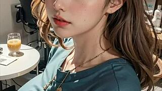 Wow, bekijk deze 3D geanimeerde hentai Aziatische model in de salon met kutje spelen ASMR!