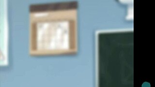 În Summertime Saga, profa franceză joacă cu pula monstruoasă, ejaculează în pizda ei