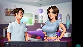 I Summertime Saga Jämför Cheerleaders Sina Stora Pattar i Ett Kul Spel, Oops-Stunder Händer