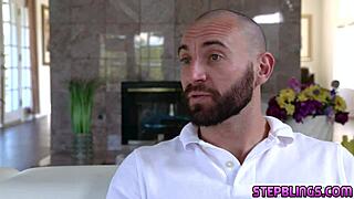 stepsiblings get the stud's cock hard together