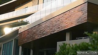 Freya Parker rides Oliver Davis intensely, her small tits bouncing in hardcore action.