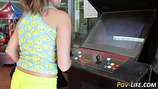 Petite amateur teen tugs cock in intense POV