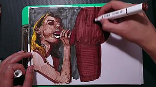 Amateur Painter Blows Girl