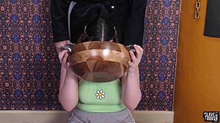 Lexi Grey Sipping Unusual Drink