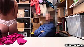 karlee grey flogging that large erect cock in the shop