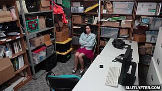 karlee grey flogging that large erect cock in the shop