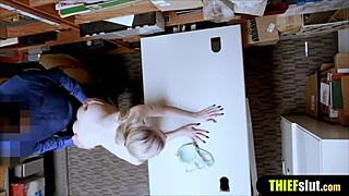 Pale White Skin Rough Doggystyle Fuck With Thief