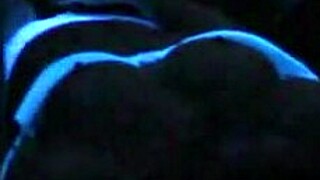 scarlett johnson gets wild under blacklight, showing off her body and taking that big penis