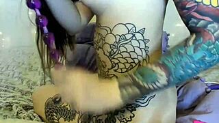 Tattooed Teen Explores Solo Pleasure