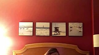 Teen bent over for rough doggystyle fucking in hotel room late night. Her young body takes every hard thrust.