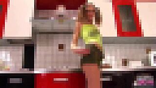 Petite 18+ tomboy shows off tight jeans hugging her skinny frame perfectly