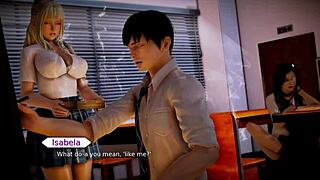 Isabela Bianchi Strips Nude In Intense Waifu Academy Game Scenes