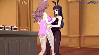 Sagiri Sakurai, Setsuko Ohara, Excellen Browning in Intense Lesbian Hentai Scene