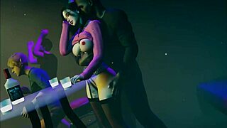 lusful asian student seduces with big tits at club in 3d anime