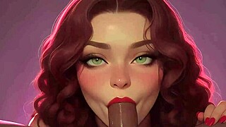 Redhead Stepsister Sucks BBC at Club in POV Cartoon