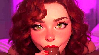 Redhead Stepsister Sucks BBC at Club in POV Cartoon