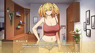 Is this Summer Clover in harem hentai cumming twice on her face?