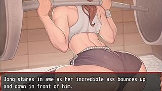 i saw her pussy exposed during gym workout in harem game