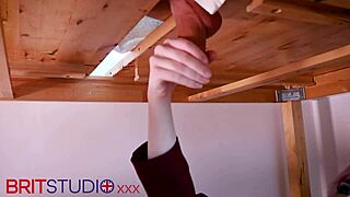 Massive cumshot covers student at milking table. Cosplay uniform adds wild fun!