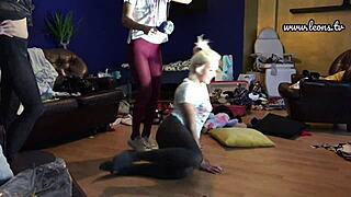 hey girls, let’s try on sexy lingerie and thongs, but oops, it’s a full-on porn party now