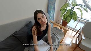 horny college student bangs her study partner in hot pov