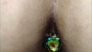 just playing with my toy for first-time anal fun in bedroom