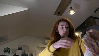 Redhead college girl tries fashion haul, ends up in porn casting