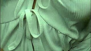 Viral teacher struts braless on public road, teases with big natural tits in pov