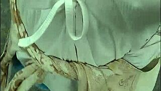 Viral teacher struts braless on public road, teases with big natural tits in pov