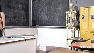 Innocent student skips class for wild teacher fucking.