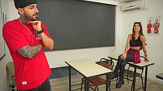 i’m seduced by petite latina student with blowjob and juicy pussy for grades