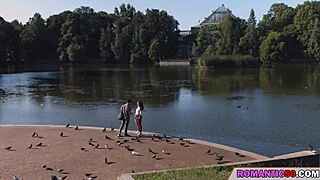 cute brunette with natural tits gives sensual blowjob in high def