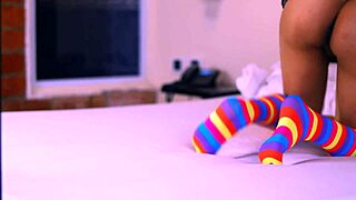 Hermana linda cheats with her hermanastro's compañero in a tight hotel room, reaching orgasm shyly