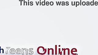 Victoria Greene, in cosplay, sucks cock at desk, getting uniform drenched in cum.