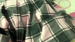 Here's a home video of curvy teen in miniskirt begging master for outdoor anal