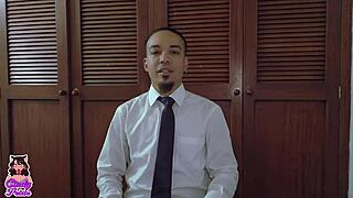 English Professor Tries Teaching Latina Student but She Craves Missionary Sex