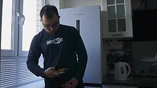 Hey, watch how the neighbor slams this guy over the desk with her hand!