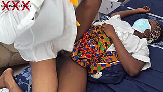 Petite student rides huge BBC in Ghana hostel! 😍