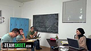 Intense classroom assignment: teams get sucked by perky teacher