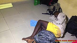 Caught by husband in one-room apartment fucking brother's big cock on wet pussy