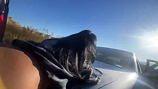 Petite ebony girl feels intense pleasure in quick doggystyle fuck before class.