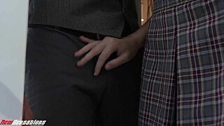 Teen Student Swallows Christmas Cum Down Her Throat in Hot Session