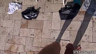 College amateur tits and wild romp in hot 3some