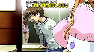 Horny waitress bangs big cock in bathroom - hentai! 🍆