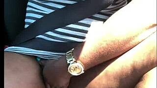 ebony milf strips for hardcore car banging