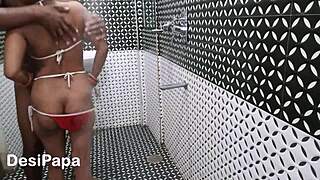 Indian Wife Stripped Naked And Fucked Hard In Bathroom