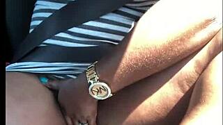 ebony milf strips for hardcore car banging