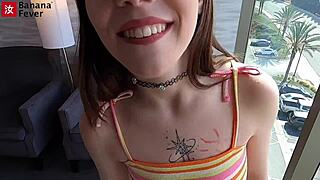 Language exchange turns into steamy body fluid swap on bed