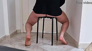 Ansima teases on a stool, stripping slow till she cums hard with a big Italian cock