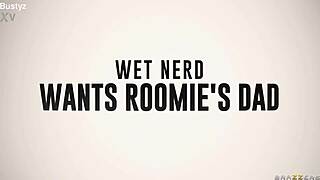 Wet nerd craves roomie's dad so bad, Angie Faith!